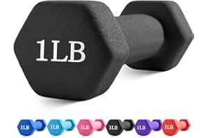 Portzon Weights Dumbbells with Neoprene Coating（Single）, 1LB-3LB Anti-Roll, Anti-Slip, Hexagonal Home Fitness Equipment for Shoulder, Neck, and Hand Training for Seniors over 55 old