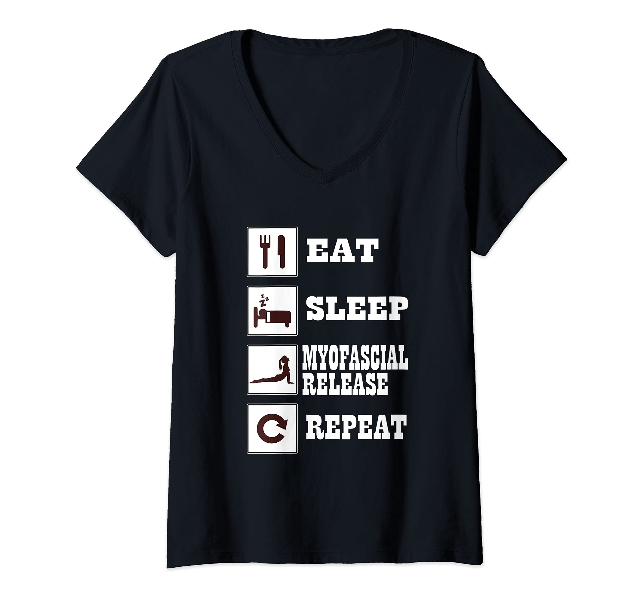 Womens Myofascial Release Sports Gym Fitness Myofascial Release V-Neck T-Shirt