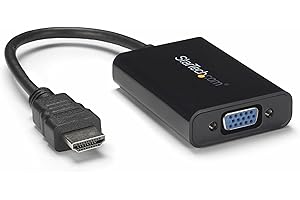 StarTech.com HDMI to VGA Adapter - With Audio - 1080p - 1920 x 1080 - Black - HDMI Converter - VGA to HDMI Monitor Adapter
