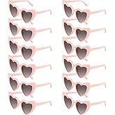 BOUBONI 6/12/24/48 Pack Heart Sunglasses Vintage Heart Shaped Glasses Bulk Bachelorette Sunglasses for Women Wedding Party