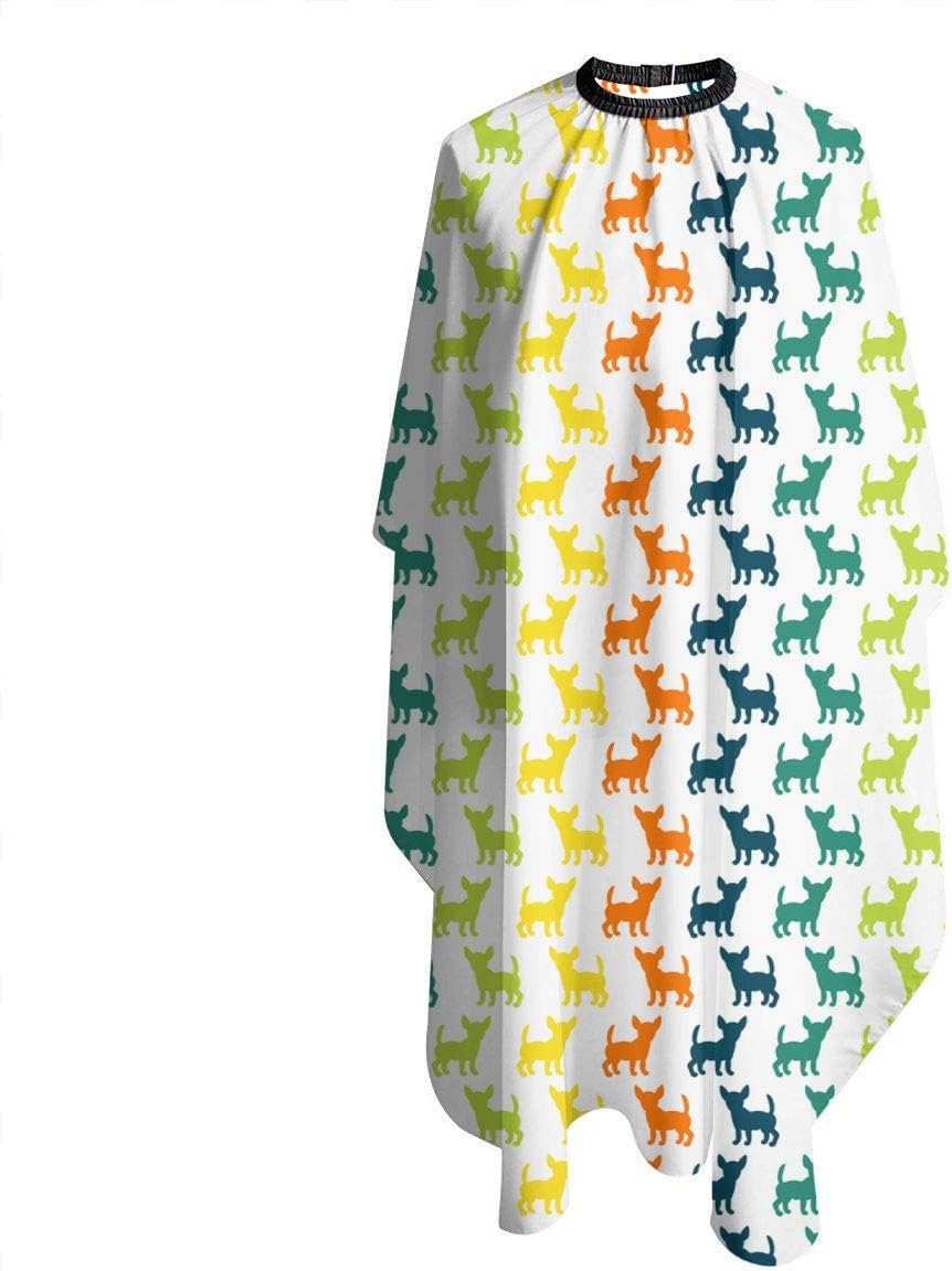 Color Dog Silhouettes Haircut Salon Cape Hair Cutting Shampoo Waterproof Styling Capes Cloth For Adult