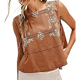 Tie Front Tank Tops Y2k Sleeveless Floral Embroidered Crop Vest Women Lace Up Summer Sexy Going Out Shirt
