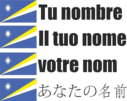 JINTORA -Marshall-Inseln- Fuente Negro - Pegatina Vinilo Impreso ...