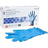 McKesson Confiderm 4.5C Nitrile Exam Gloves - Powder-Free, Latex-Free, Ambidextrous, Textured Fingertips, Chemo Tested, Non-Sterile - Light Blue, Size Small, 100 Count, 1 Box