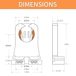 JESLED Non Shunted LED Tombstones - (Pack of 50) T8