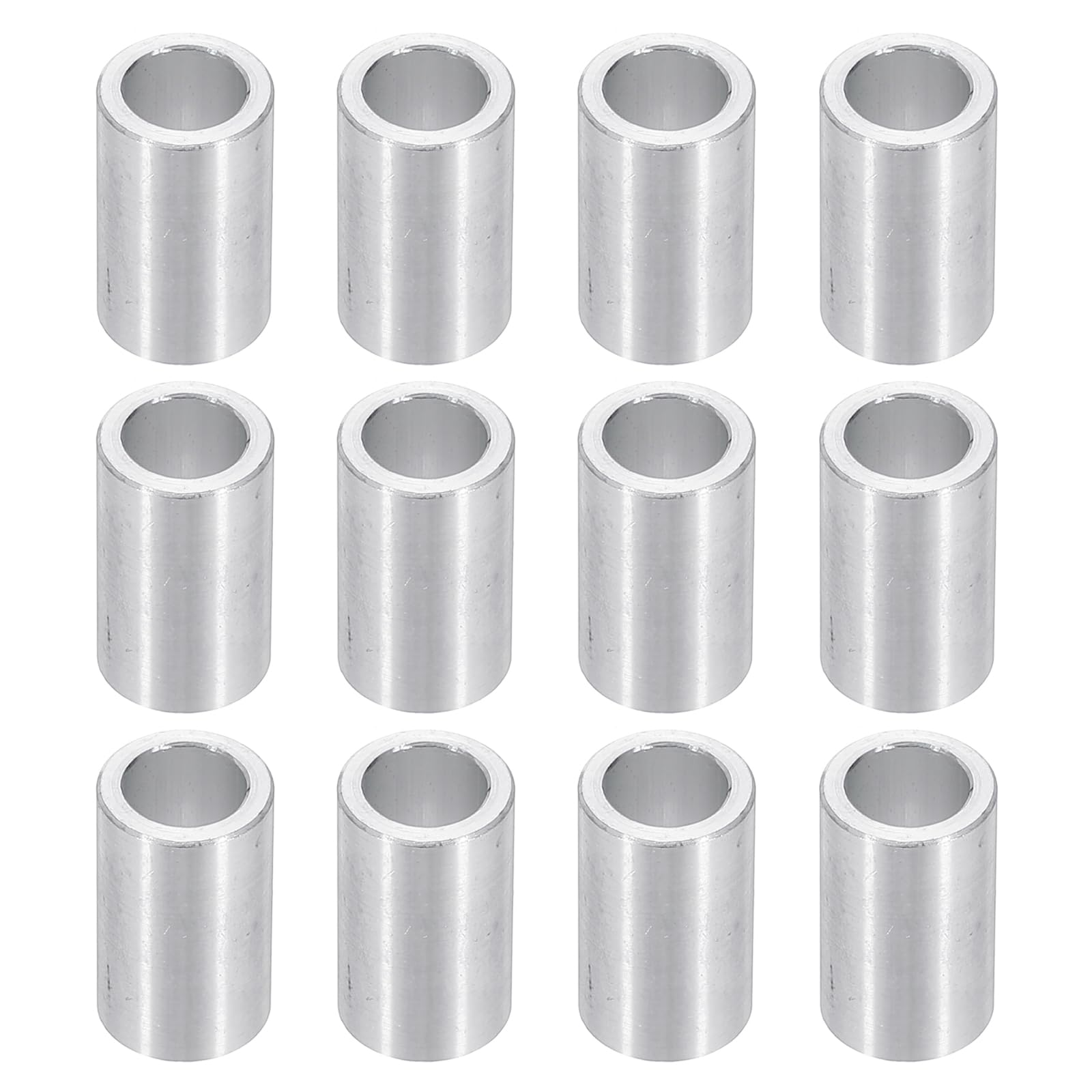 PATIKIL M8 Aluminum Spacers, 12pcs 5/16" x 1/2" Round Metal Spacers for 5/16 or M8 Screw Bolts, Unthreaded Standoff Bushing 13/16"L, 8.2x12x20mm
