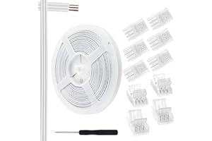 RGBZONE 3 Pin 8mm LED Connector Kit with 10pcs LED Connectors and 32.8ft 3 Pin Extension Wire for 8mm IP20 IP65 SMD 5050 Dream Color LED Strip Lights WS2811 WS2812B