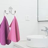 SoftcuteLee Double Prong Coat Hook Wall Mounted 4Pcs Silver view 7