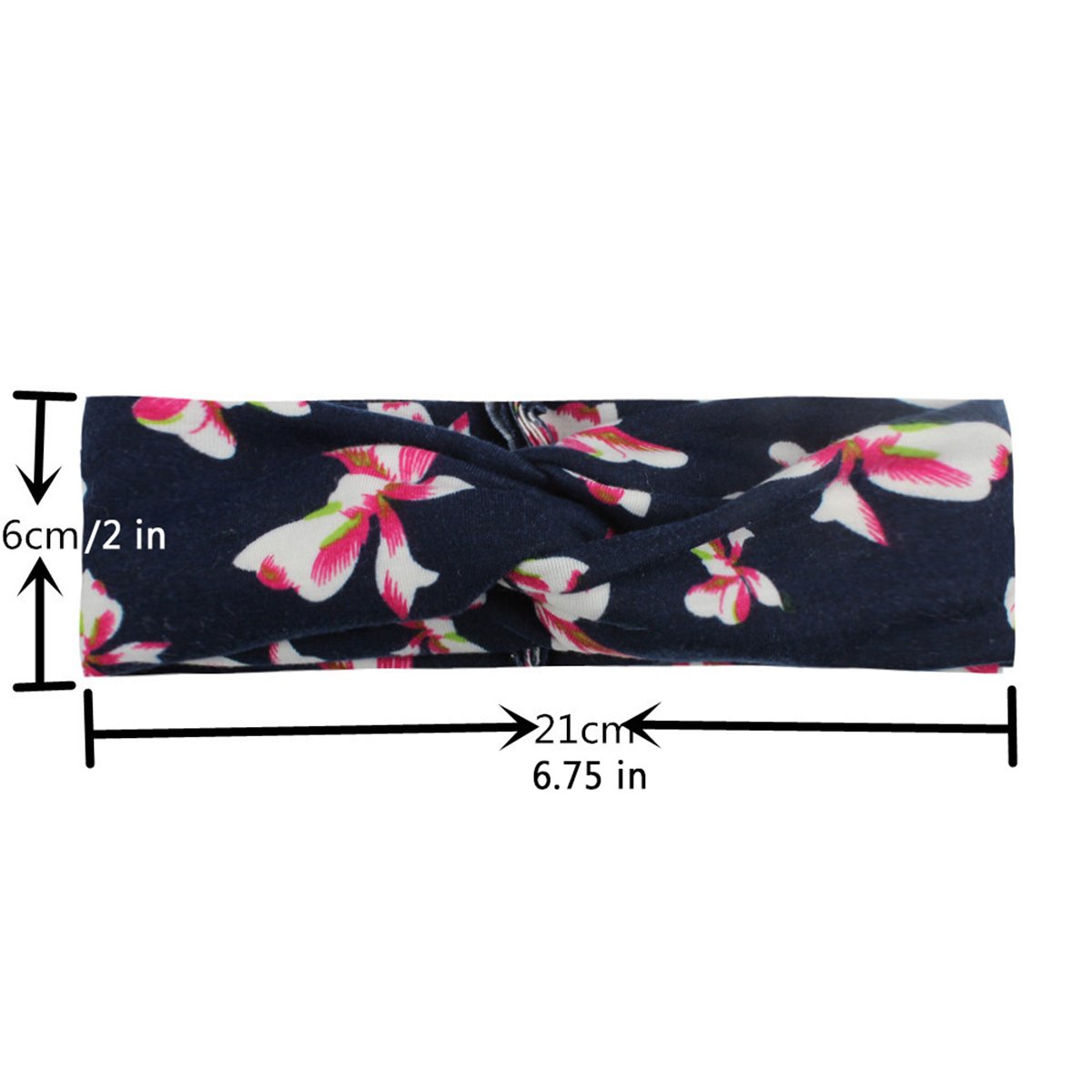 Calliar Womens Fashion Flower Bow Head Wrap Headbands Elastic Hair Band,7 Pack-Color 1