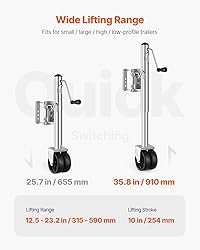 VEVOR Trailer Jack with Wheel, 2000 lbs Load
