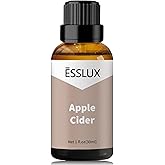 Apple Cider Fragrance Oil - ESSLUX Essential Aromatherapy Scented Oils for Diffuser, Candle Soap Making Scents, Massage, Perf