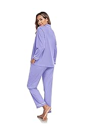 COLORFULLEAF Women's 100% Cotton Long Sleeve Pajama