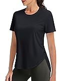 MAGCOMSEN Black Dri Fit Shirt Women Short Sleeve
