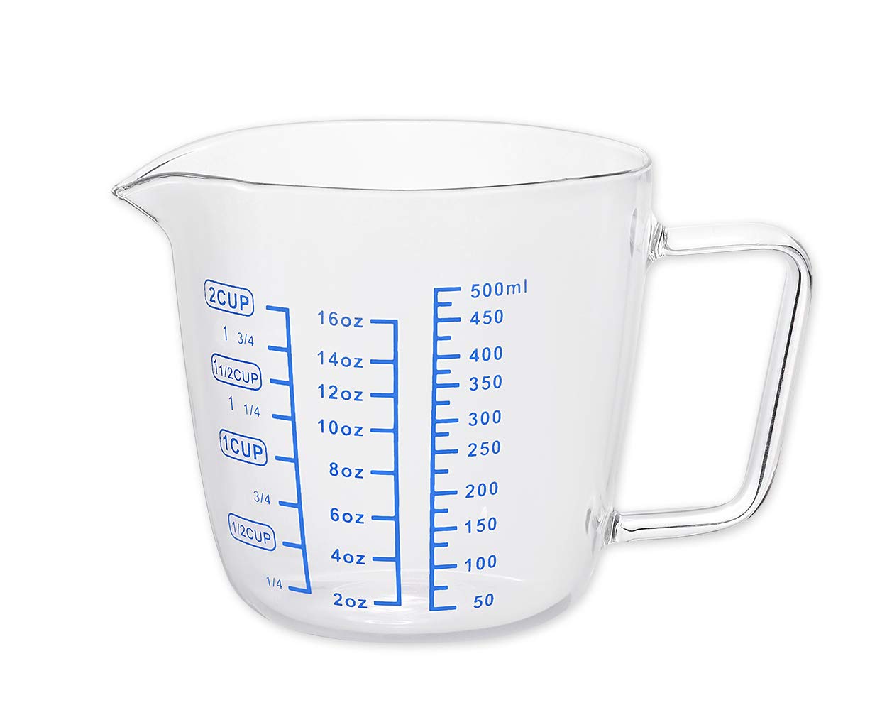 SCSpecial Measuring Cup Glass 500 ml Measuring Jug Multi-Purpose Measuring Mug for Liquid, 2-Cup