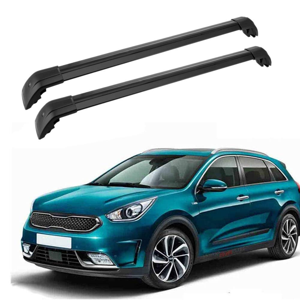 MotorFansClub Cross Bars Roof Rack Fit for Compatible with KIA NIRO 2017 2018 2019 Crossbars Baggage Cargo Luggage Rail
