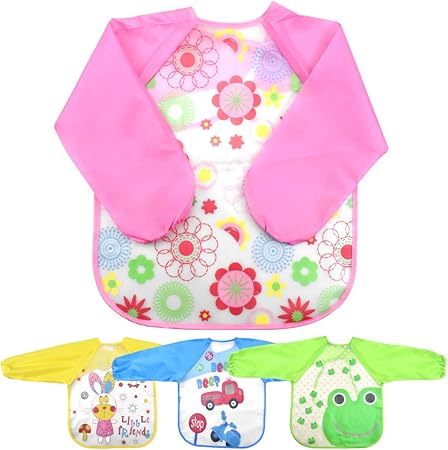 baby weaning bibs with sleeves