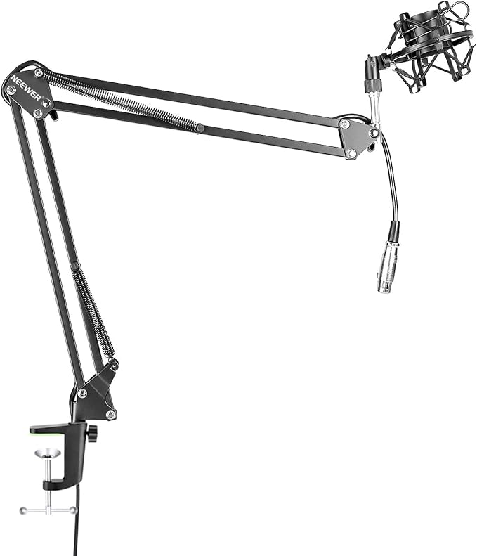 Neewer® Black NW35 Metal Suspension Boom Scissor Arm Stand with Builtin XLR Male to Female