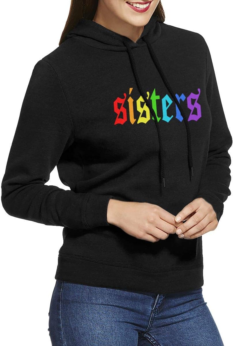 Ja-mes Char-les Sis-ters Rainbow Womens Casual Pullover Hoodie Long Sleeve Hooded Sweatshirt Tunic Tops