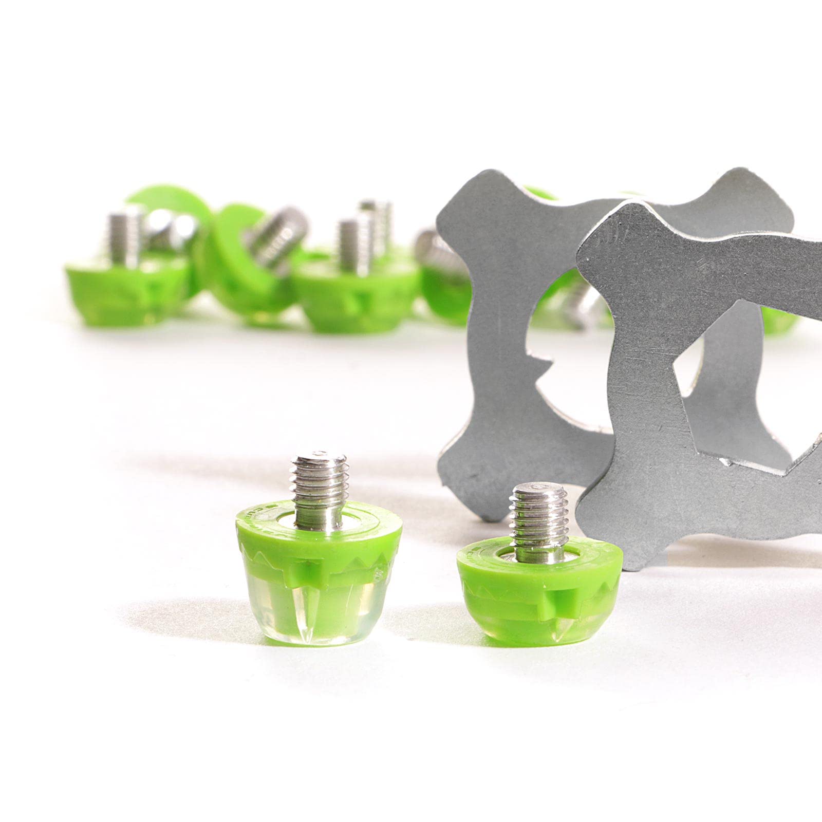 STUDIAMONDS TPU Football Studs-14X Replacement Football Cleats with 2X Studs Spanner included. (Translucent Green)