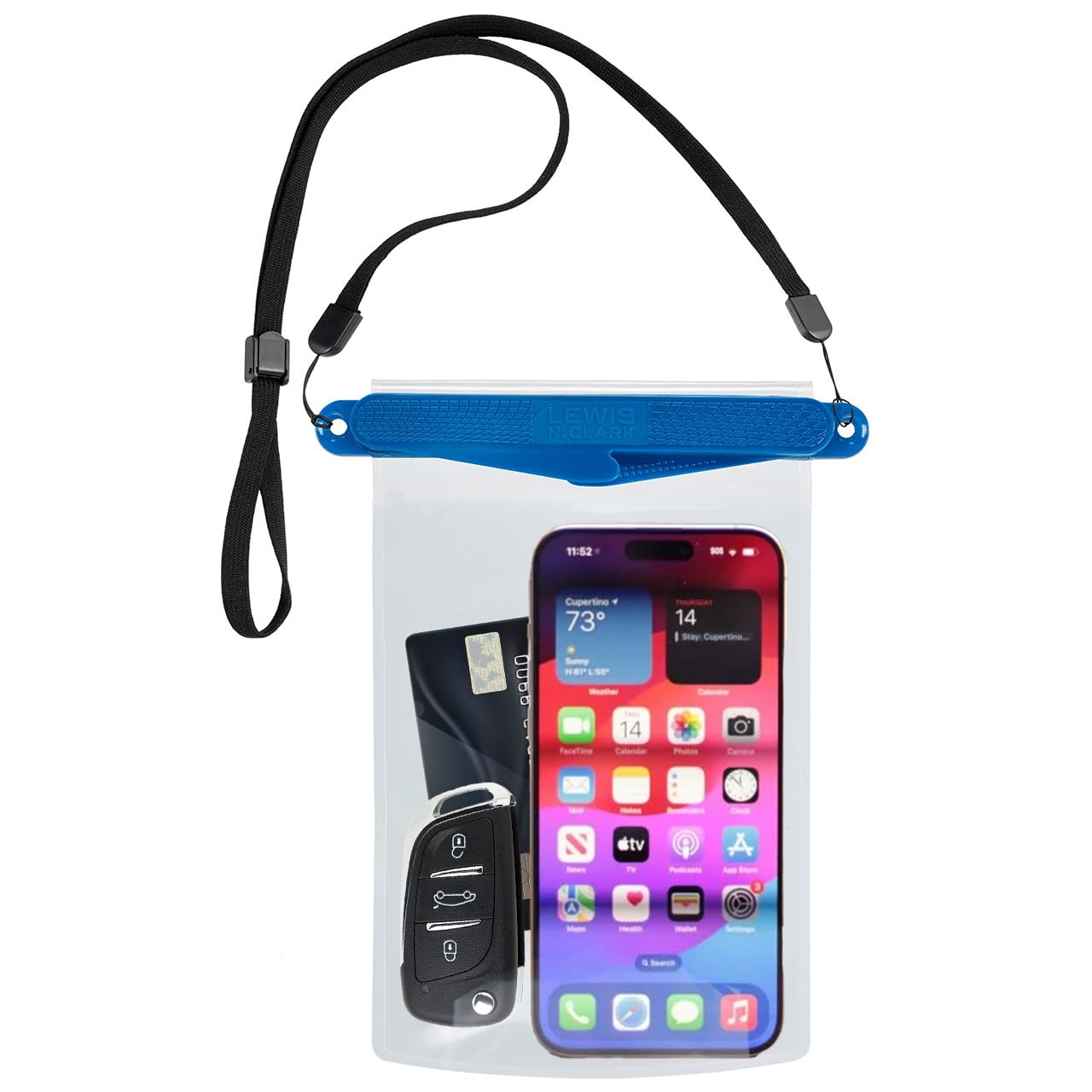 Lewis N. Clark for Cell Phone or Tablet, for Kayak, Canoe, Pool or Beach, Blue