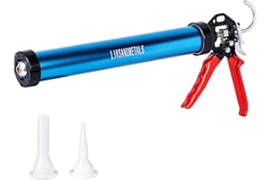 Three Bearing Energy-Saving Blue Aluminum Tube Universal Sausage Glue Gun, Reusable to Prevent Dripping, 12:1 Thrust, Uniform