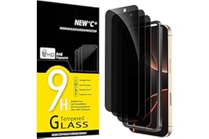 NEW'C 3 Pack Privacy for iPhone 17 Pro Max, iPhone 16 Pro Max Screen Protector (6.9 inches), Anti-Spy Tempered Glass Film,Enh