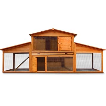 SSITG Hasenstall Kaninchenstall Hasenkäfig Käfig Hase Freilauf Stall XXL Villa Holz