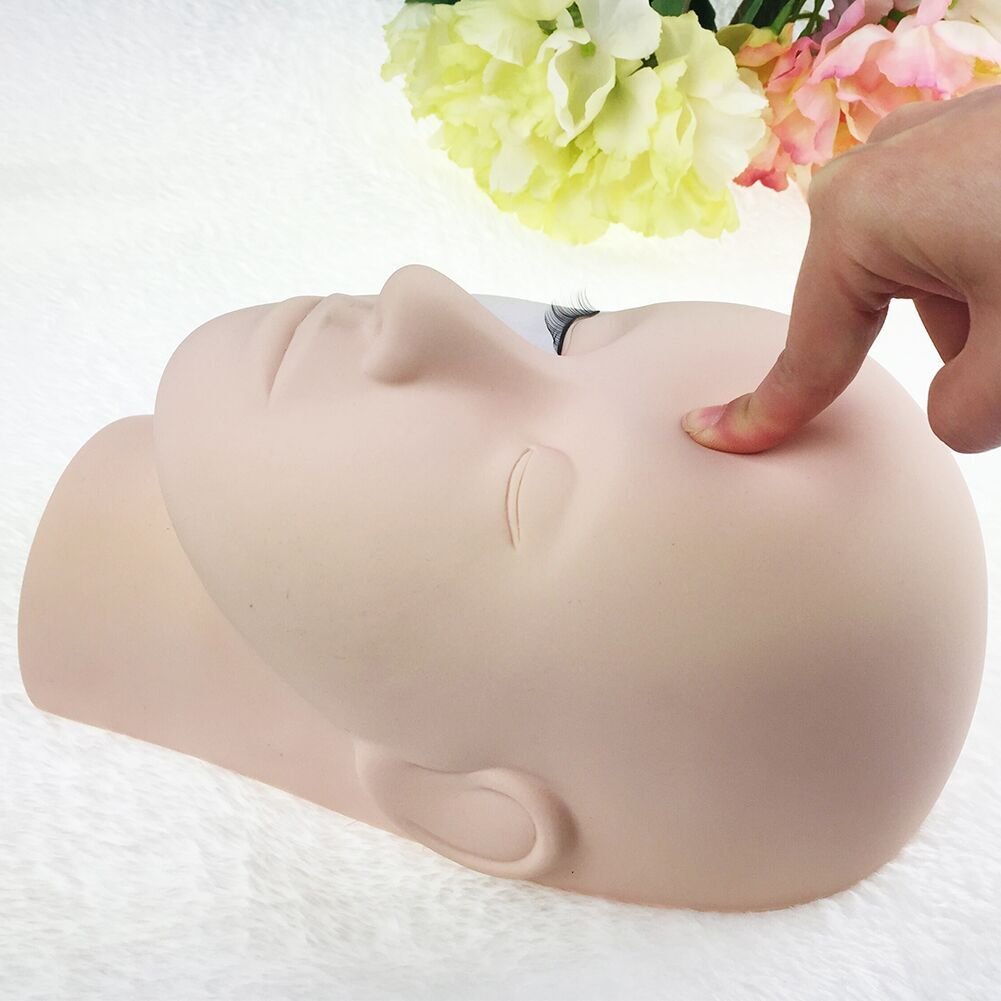 BEYELIAN Rubber Practice training Head Cosmetology Mannequin Head Flat Mannequin Doll Face for training Eyelash Extensions Face Painting Makeup Massage Practice : Beauty