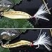 Fishing Lures Gold Metal Jig Lures Crankbait Casting Sinker Swimbaits Fishing Spoons with Treble Hooks and Feathers Bait for Striped Bass Lures Trout Freshwater Saltwater Fishing (Pack of 4)