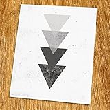 Geometric Art Print (Unframed), Modern Art Print, Abstract Art Poster, Mid-century Art, Cafe, Industrial, Loft, Triangle Art, Black and White, 8x10