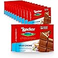 Loacker Milk Chocolate Bar with Milk Cream Filling and Crispy Wafer - A New Twist on the Classic Chocolate Bar - Sustainably Sourced - Pack of 12