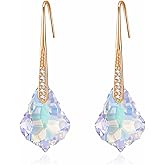 Dainty Austrian Crystal Baroque Drop Dangle Earrings for Women 14K Gold Plated Hook Earring Hypoallergenic Jewelry Gifts for Women