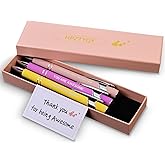 HPTZYQY 3Pcs Fancy Pens for Women, Employee Appreciation Gifts, Thank You & Appreciation Gifts for Coworkers & Teachers (Yellow Pink Purple)