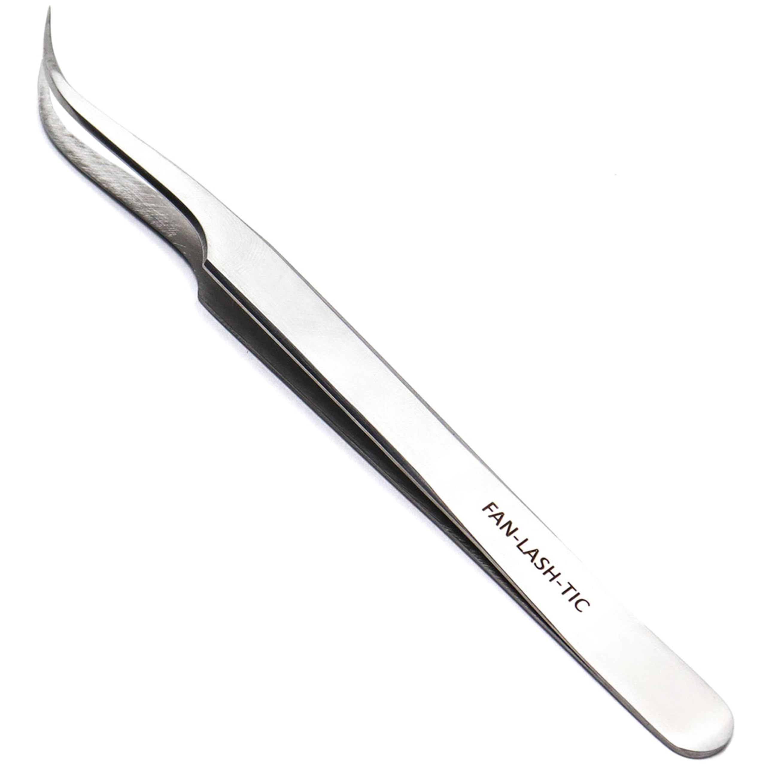 LLBA Lash Tweezer Professional Volume False Lash Application Tool | Multi Shapes & Purposes Tweezers | Non-Slip Grip Tweezers for Volume, Isolation & Classic Lashes (Silver, Fan-lash-tic Volume)