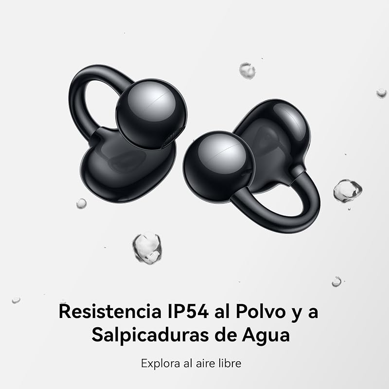 Huawei freeclip, fones de ouvido bluetooth sem fio, clipe inovador, ouvido aberto, bateria de longa duração, cancelamento de ruído em chamadas ai, resistência ip54 a poeira e respingos de água, preto