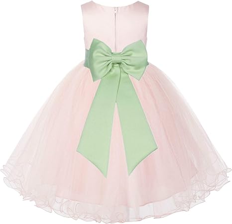 blush tulle dress girl