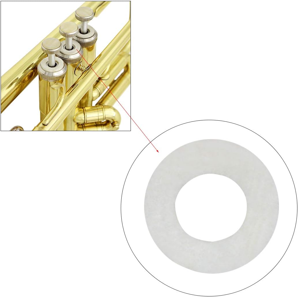 Trumpet Washers Pad 10 Pcs Valve Felt Washers Cushion Pad Brass Trumpets Musical Instrument Accessory: Musical Instruments