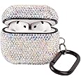 Sparkly Case Compatible with AirPods 4 Generation(2024) with Keychain,Shockproof Protective Premium Bling Rhinestone Cover Skin for AirPods 4 Charging Case (AB for 4rd)