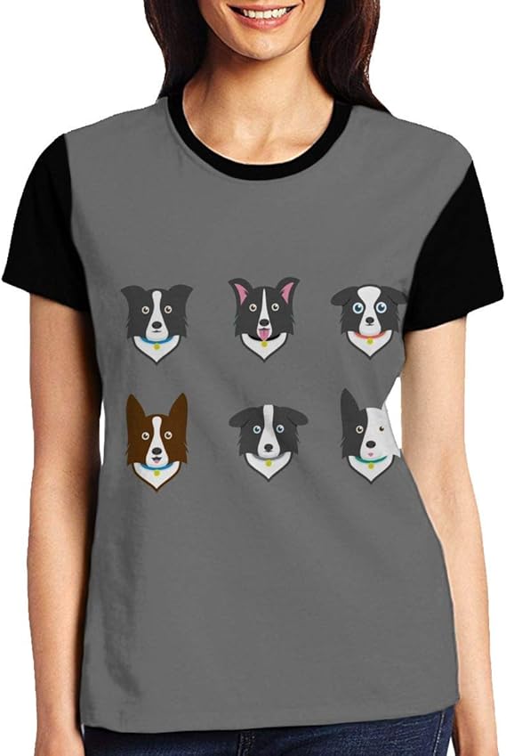 Amazon Co Jp Skydoor J レディース 半袖 Tシャツ ボーダーコリー ファッション トップス カジュアル オシャレ シンプル 夏 服 ファッション小物