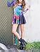 Pleated Knee-length 3D Galaxy Print Long Sleeve Crewneck Short Dress for Women M