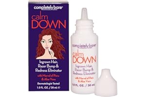 completely bare calm DOWN Ingrown Hair, Razor Bump & Redness Eliminator - Exfoliating AHAs & BHAs