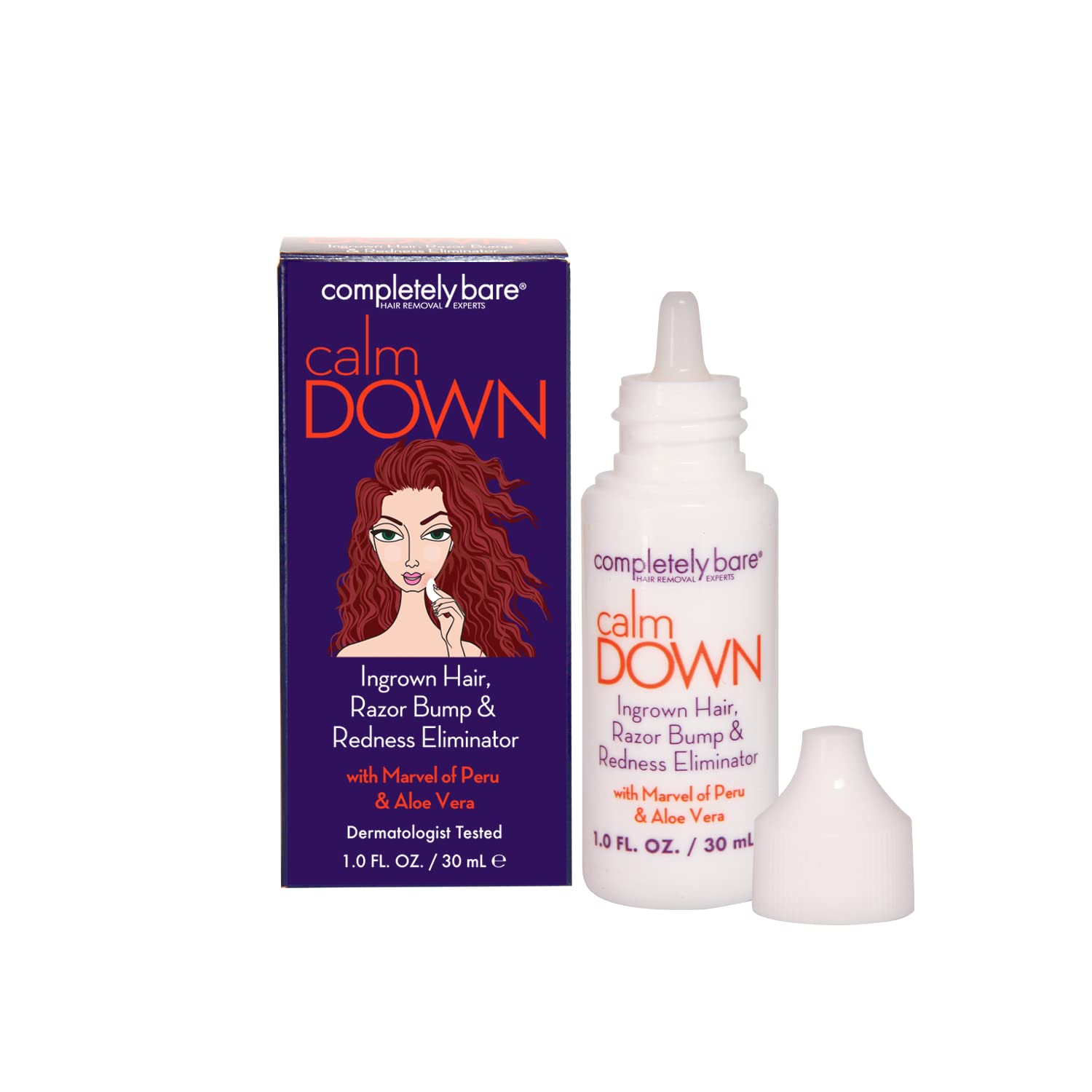 calm DOWN Ingrown Hair, Razor Bump & Redness Eliminator - Exfoliating AHAs & BHAs