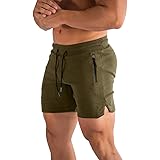 OuBER Men's Gym Workout Shorts Weightlifting Squatting Short Fitted Jogging Pants with Zipper Pocket¡­