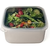 U Konserve Stainless Steel Food Storage Bento Box Container, Leak Proof Silicone Lid Dishwasher Safe - Plastic Free (50oz Clear)