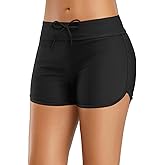 Yonique Womens Swim Shorts Solid Tankini Bottoms Swimsuit Bottoms(Available in Plus)