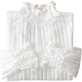 YEKEYI Lace Tops for Women Long Sleeve Mock Neck Sheer Blouse See Through Floral Lace Tops