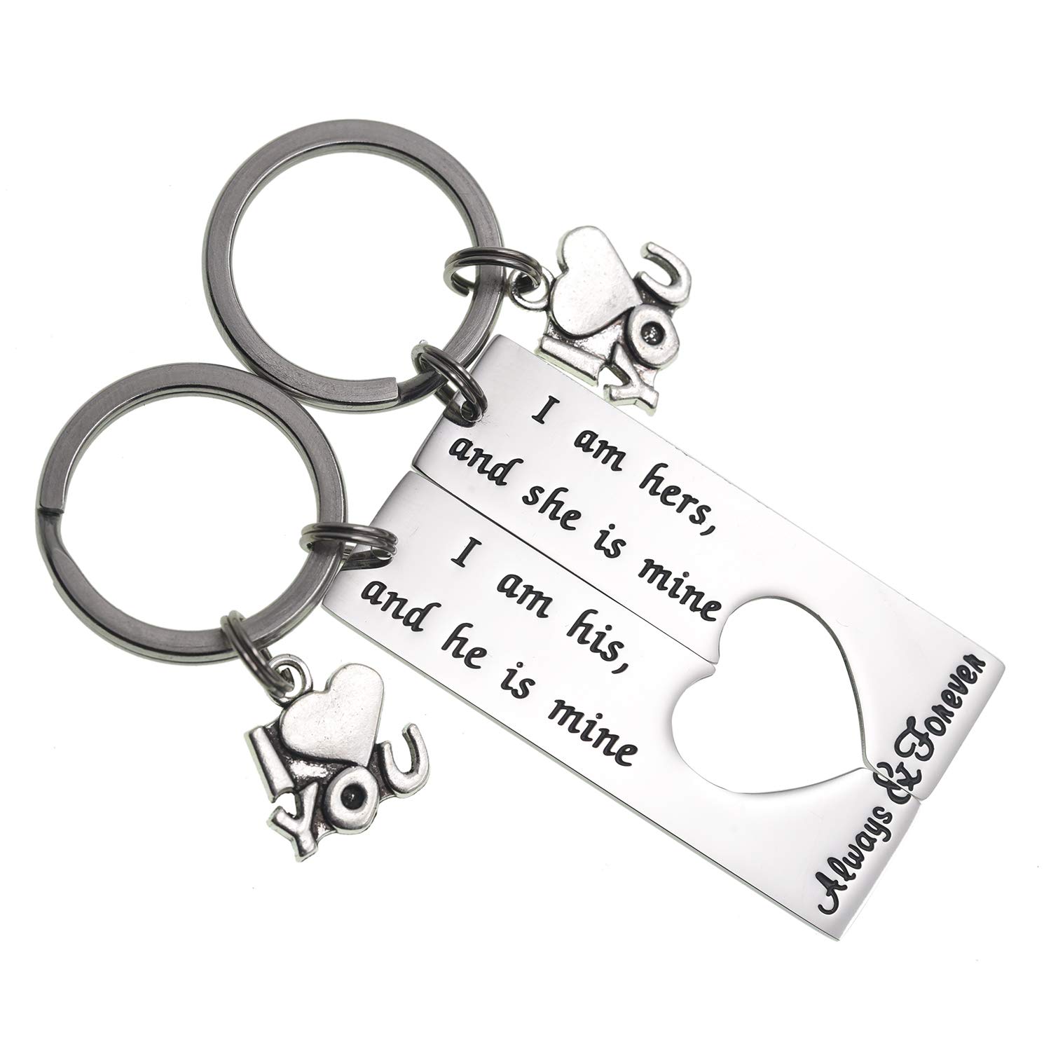 LParkin Couple Puzzle Piece Keyring I Am His and He is Mine Set Keyring Valentine's Gift Wedding Gift