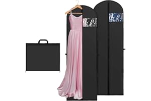 Yimomoyi 2 Pack Long Dress Bag Cover, 180×60cm Garment Bags, Waterproof Suit Coat Covers, Dust-proof Clothes Covers Protector