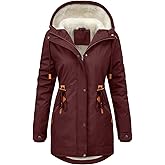 UMIPUBO Women's Winter Quilted Coat Thicken Parkas Fleece Lined Down Jacket Warm Puffer Outwear with Fur Hood