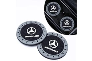 LOVMMEWLOT 2pcs Car Cup Holder Coaster,Cup Holder Insert Coaster with Mercedes Benz AMG GT GLC GLE G C-Class S-Class E-Class GLA,Anti Slip Car Cup Coaster for Car Interior Accessories